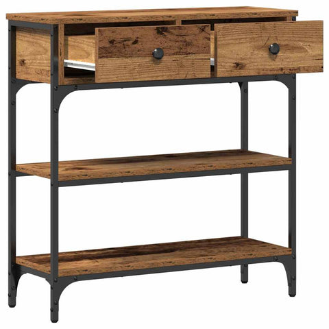 vidaXL Console Table Old Wood 72.5 x 25 x 75 cm Engineered Wood