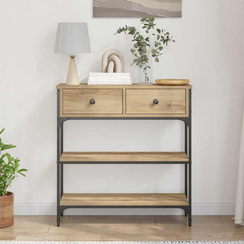 vidaXL Console Table with Drawer Artisan oak 72.5 x 25 x 75 cm