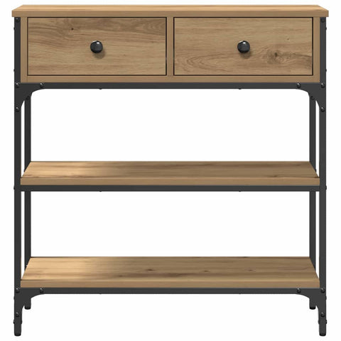vidaXL Console Table with Drawer Artisan oak 72.5 x 25 x 75 cm