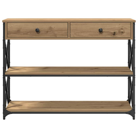 vidaXL Console Table with Drawer Artisan oak 100 x 28 x 75 cm