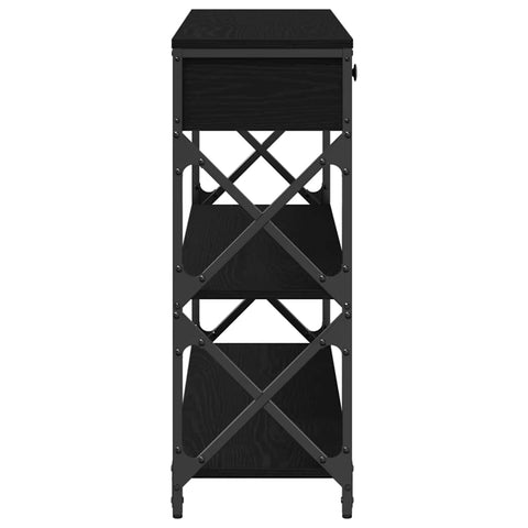 vidaXL Console Table with Drawer with Shelf Black oak 100 x 28 x 75 cm