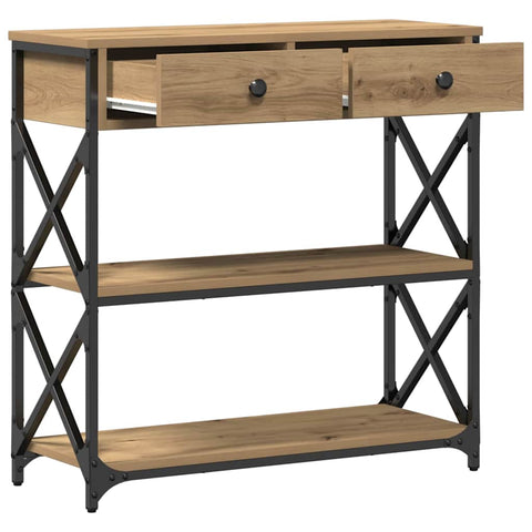 vidaXL Console Table with Drawer Artisan oak 75 x 28 x 75 cm