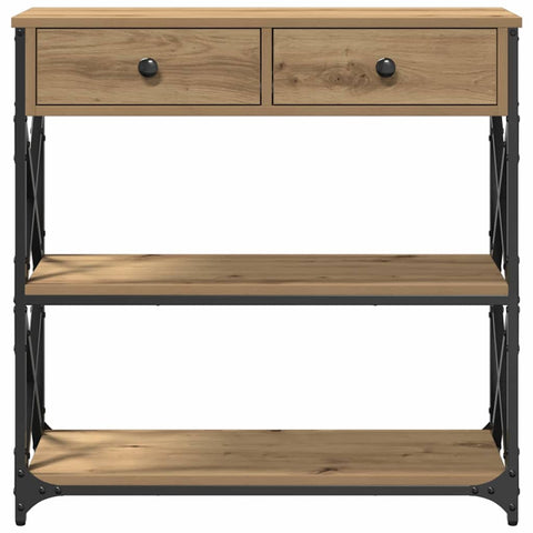vidaXL Console Table with Drawer Artisan oak 75 x 28 x 75 cm