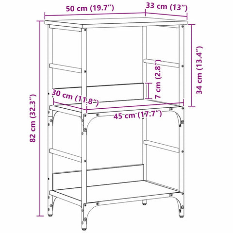 vidaXL Bookshelf Black oak 50x33x82cm Engineered Wood