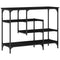 vidaXL Console Table with Shelf Black oak 100 x 35 x 75 cm