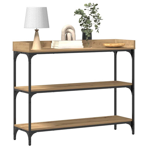 vidaXL Console Table with Shelf Artisan oak 100 x 30 x 80 cm