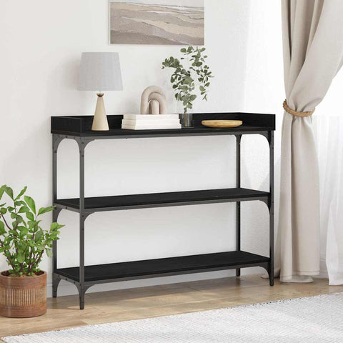 vidaXL Console Table with Shelf Black oak 100 x 30 x 80 cm
