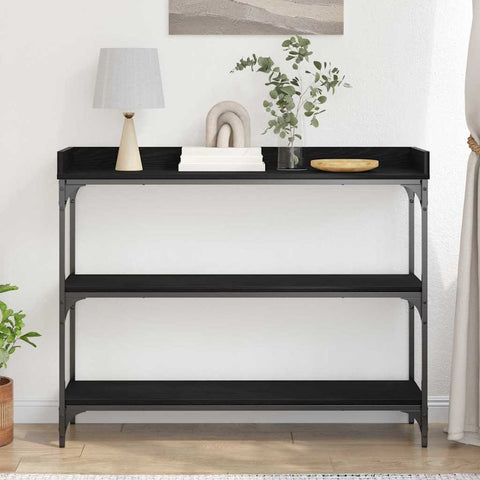 vidaXL Console Table with Shelf Black oak 100 x 30 x 80 cm