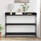 vidaXL Console Table with Shelf Black oak 100 x 30 x 80 cm