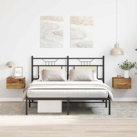 vidaXL Bedside Cabinet 2 pcs Old wood 35 x 35 x 20 cm Engineered Wood