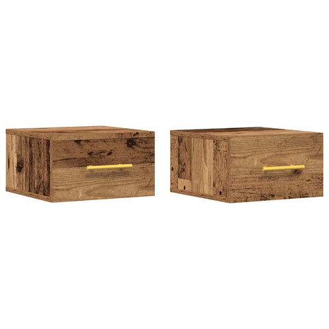 vidaXL Bedside Cabinet 2 pcs Old wood 35 x 35 x 20 cm Engineered Wood