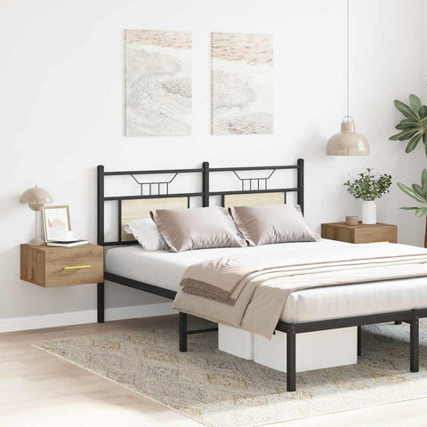 vidaXL Bedside Cabinet Wall-mounted 2 pcs Artisan oak 35 x 35 x 20 cm