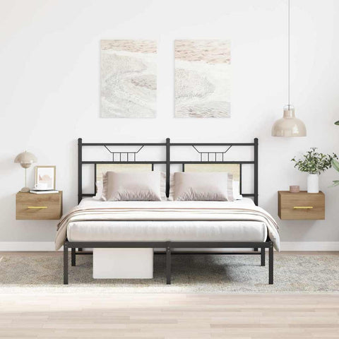 vidaXL Bedside Cabinet Wall-mounted 2 pcs Artisan oak 35 x 35 x 20 cm