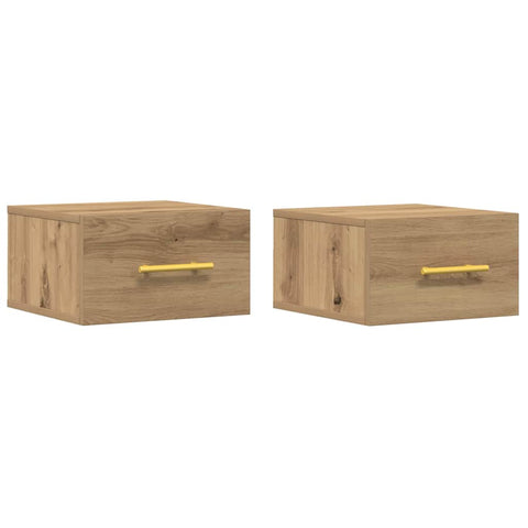 vidaXL Bedside Cabinet Wall-mounted 2 pcs Artisan oak 35 x 35 x 20 cm