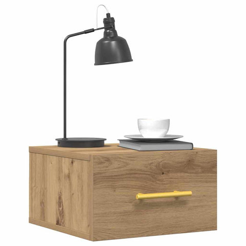 vidaXL Bedside Cabinet Wall-mounted 2 pcs Artisan oak 35 x 35 x 20 cm