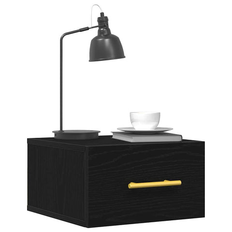vidaXL Bedside Cabinet Black oak 35 x 35 x 20 cm Engineered Wood