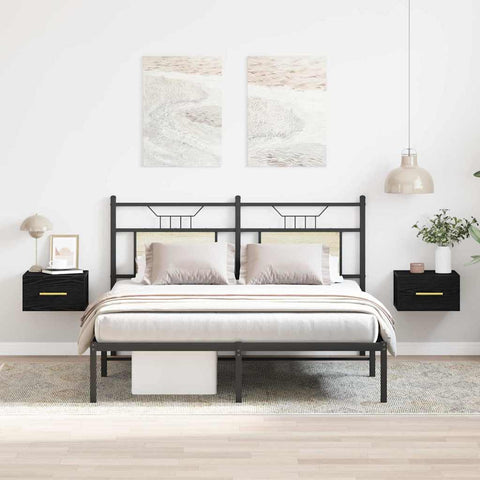 vidaXL Bedside Cabinet 2 pcs Black oak 35 x 35 x 20 cm Engineered Wood