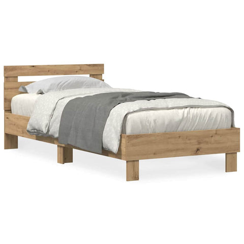vidaXL Bed Frame Artisan oak 90 x 200 cm Engineered wood