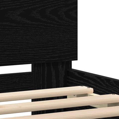 vidaXL Bed Frame Black oak 90 x 200 cm Engineered wood