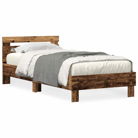 vidaXL Bed Frame Old wood 90 x 190 cm Engineered wood