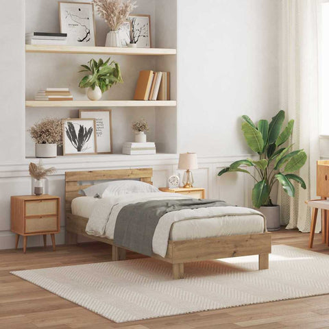 vidaXL Bed Frame Artisan oak 90 x 190 cm Engineered wood