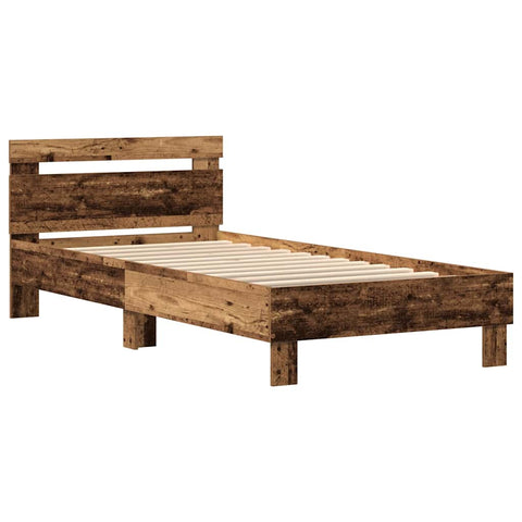 vidaXL Bed Frame Old wood 75 x 190 cm Engineered wood