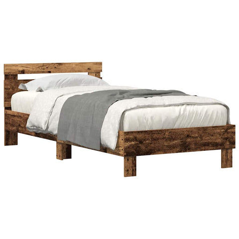vidaXL Bed Frame Old wood 75 x 190 cm Engineered wood