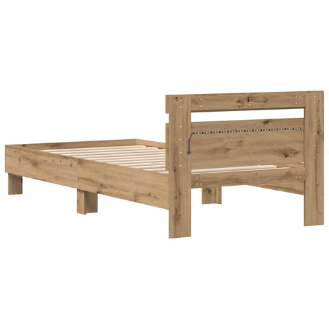 vidaXL Bed Frame Artisan oak 75 x 190 cm Engineered wood