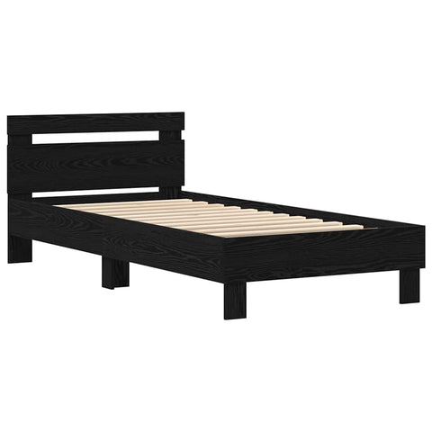 vidaXL Bed Frame Black oak 75 x 190 cm Engineered wood