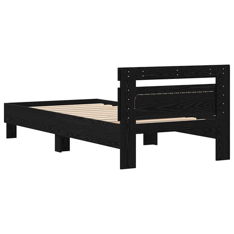 vidaXL Bed Frame Black oak 75 x 190 cm Engineered wood