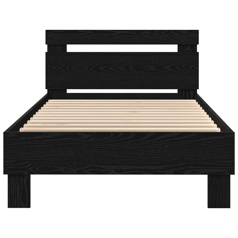 vidaXL Bed Frame Black oak 75 x 190 cm Engineered wood