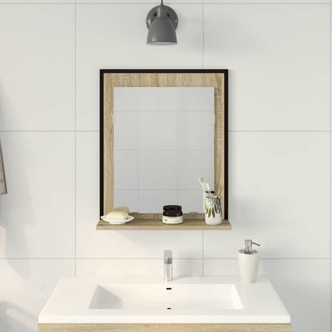 vidaXL Bathroom Mirror Black 50 x 12 x 60 cm Engineered wood