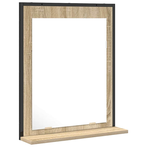 vidaXL Bathroom Mirror Black 50 x 12 x 60 cm Engineered wood