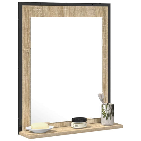 vidaXL Bathroom Mirror Black 50 x 12 x 60 cm Engineered wood