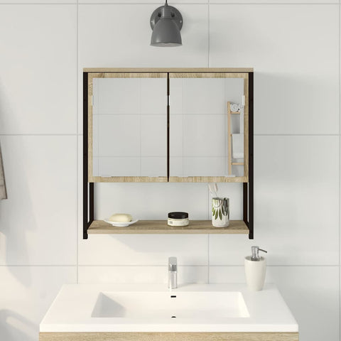 vidaXL Bathroom Mirror with Door Beige 60 x 16 x 60 cm Engineered wood