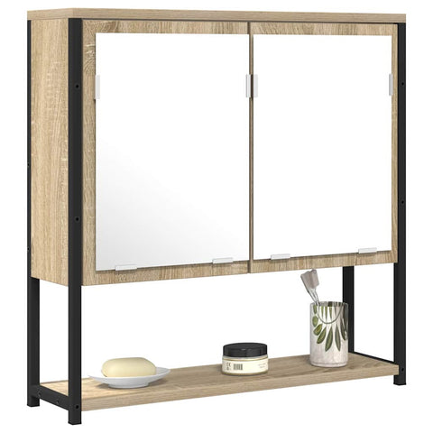 vidaXL Bathroom Mirror with Door Beige 60 x 16 x 60 cm Engineered wood