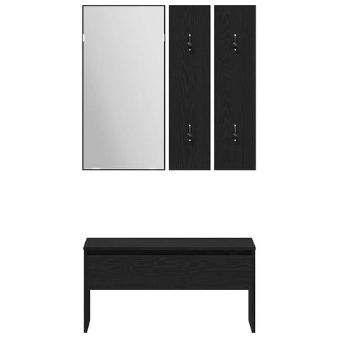 vidaXL Hallway Furniture Set with Storage 5 pcs Black oak andSilver