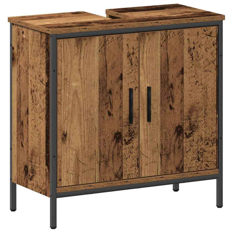 vidaXL Bathroom Furniture Set with Shelf 2 pcs Brown 60 x 30 x 60 cm