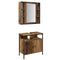 vidaXL Bathroom Furniture Set with Shelf 2 pcs Brown 60 x 30 x 60 cm