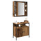 vidaXL Bathroom Furniture Set with Shelf 2 pcs Brown 60 x 30 x 60 cm