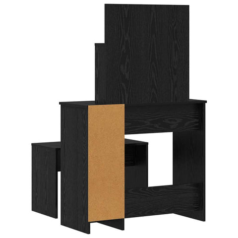 vidaXL Dressing Table Set Black oak 86.5 x 35 x 136 cm Engineered wood