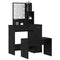 vidaXL Dressing Table Set Black oak 86.5 x 35 x 136 cm Engineered wood