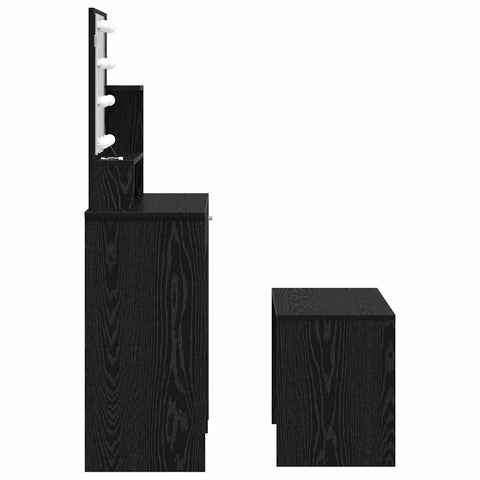 vidaXL Dressing Table Set Black oak 86.5 x 35 x 136 cm Engineered wood