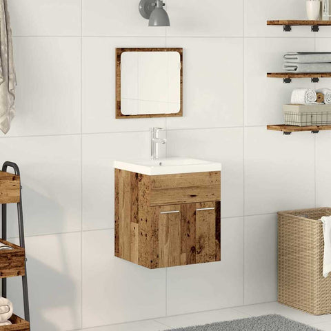 vidaXL Bathroom Furniture Set 3 pcs Old Wood 41 x 38.5 x 46 cm