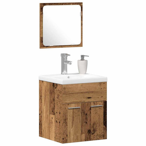 vidaXL Bathroom Furniture Set 3 pcs Old Wood 41 x 38.5 x 46 cm