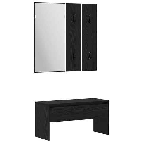 vidaXL Hallway Furniture Set 4 pcs Black oak 80 x 31 x 40 cm
