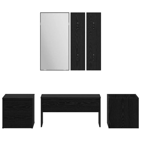 vidaXL Hallway Furniture Set 4 pcs Black oak 80 x 31 x 40 cm