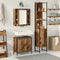 vidaXL Bathroom Vanity Units with Shelf 3 pcs Brown 33 x 33 x 185.5 cm