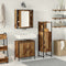 vidaXL Bathroom Furniture Set with Door 3 pcs Brown 33 x 33 x 120.5 cm