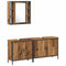 vidaXL Bathroom Furniture Set with Shelf 3 pcs Brown 60 x 16 x 60 cm